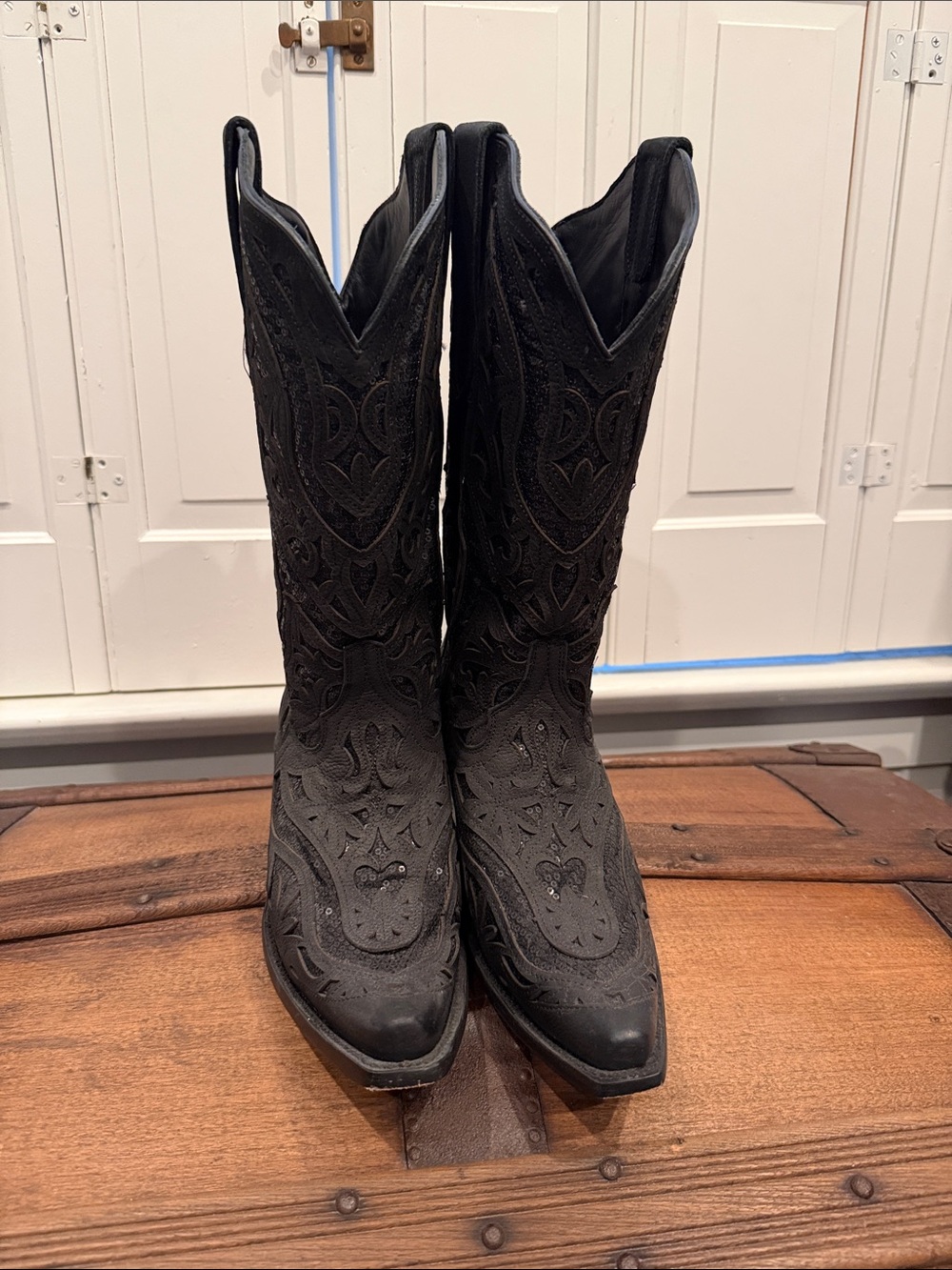 Black Embroidered Western Cowboy Boots